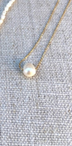 Collier fil d’or Perle